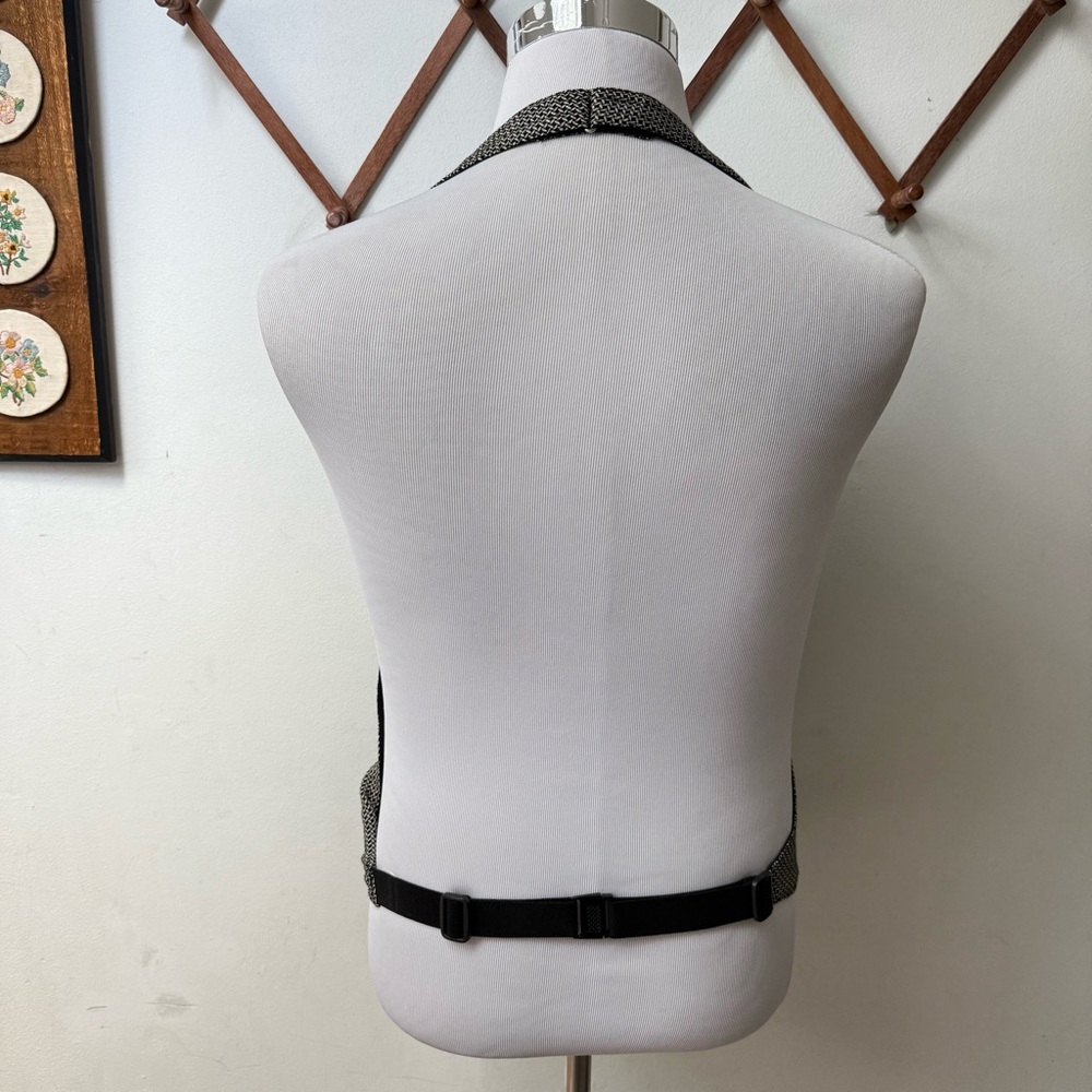 Vintage Textured Wool Patterned Backless Waistcoa… - image 6